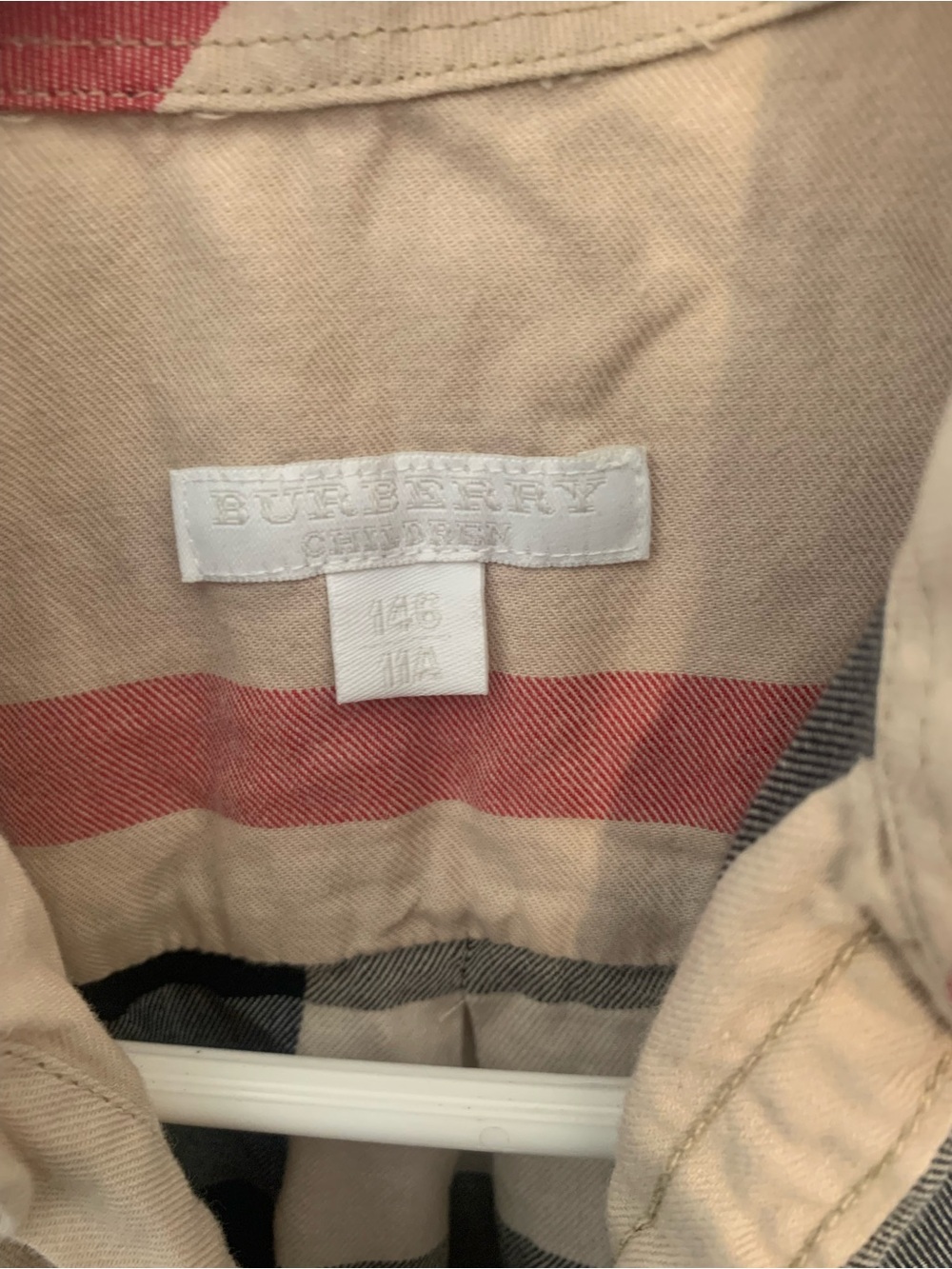 Burberry Children's Signature Check Shirt in Beige, Red & Black